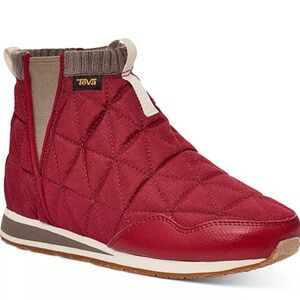Teva Quilted Slip-On Ankle Sneaker - Red with Tan Trim